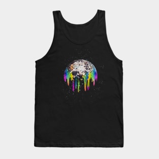 Disco Ball Rainbow Drip Melt In Space Tank Top